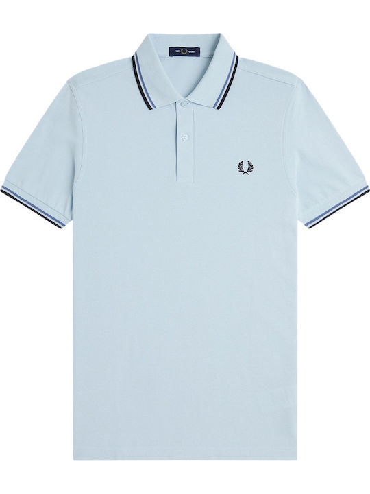 Twin Tipped Polo Short Sleeve Blouse Blue
