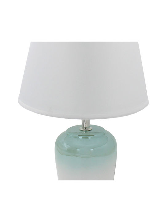 Keskor Ceramic Table Lamp for E27 Fitting with Turquoise Shade and Base