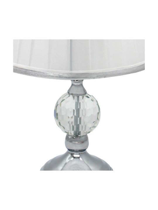 Keskor Metal Table Lamp for E27 Socket with Silver Shade and Base