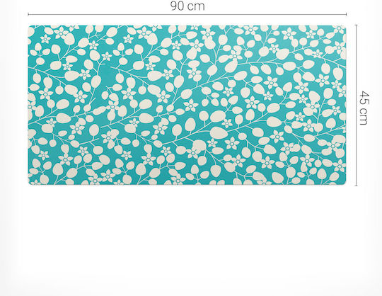Tulup Σουμέν Γραφείου Vinyl Blumen- und Blättermuster 90x45 cm