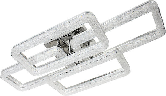 Keskor Plafonieră de Tavan 80cm Argintie cu LED Integrat
