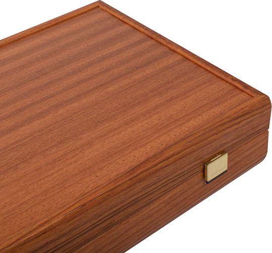 Manopoulos Mahogany Handmade Backgammon Wooden with Checkers 48x48cm