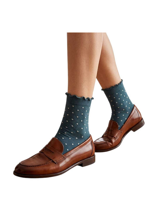 Enrico Coveri Women's Socks with Petrol Patterns