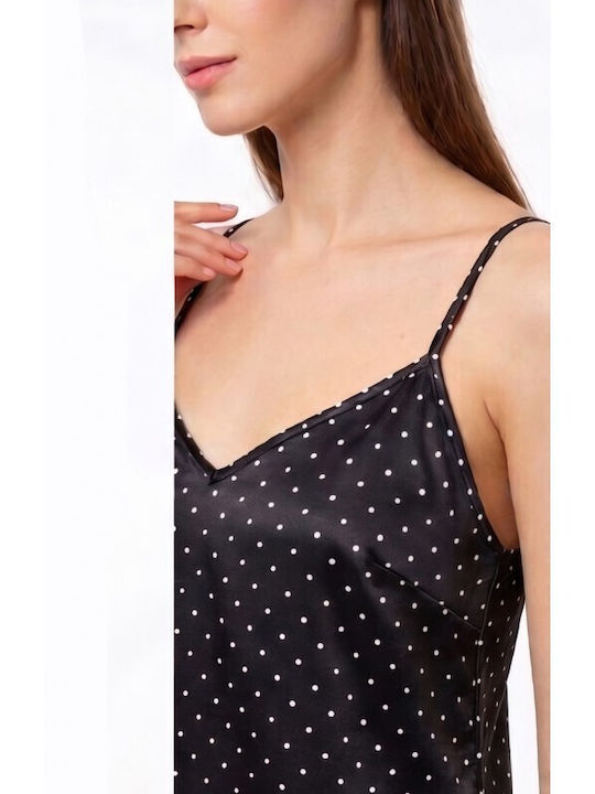 Jumelles Sommer Babydoll Schwarz Mit Weißem Punkte