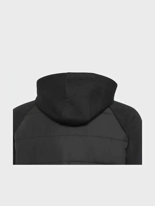 Kids Sports Jacket Short with Lining & Hood Black
