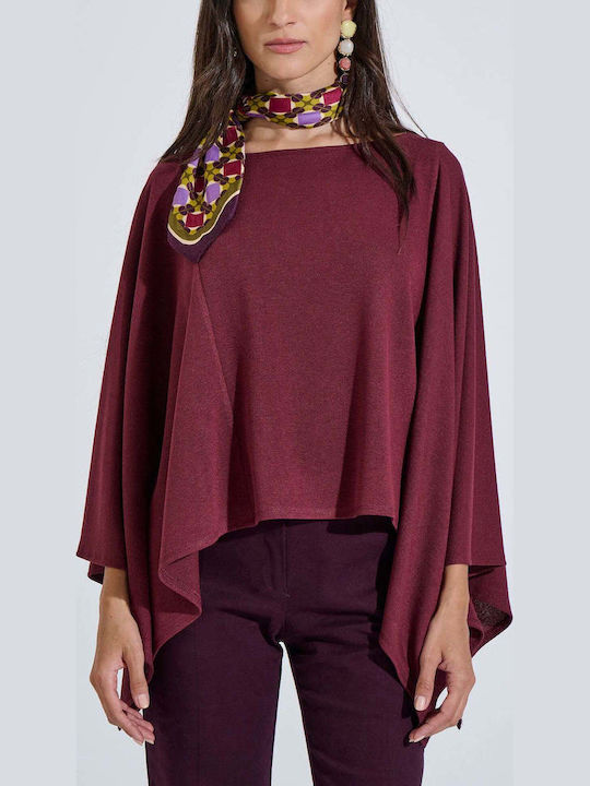 Damen Gestrickt Strickjacke Burgundisch