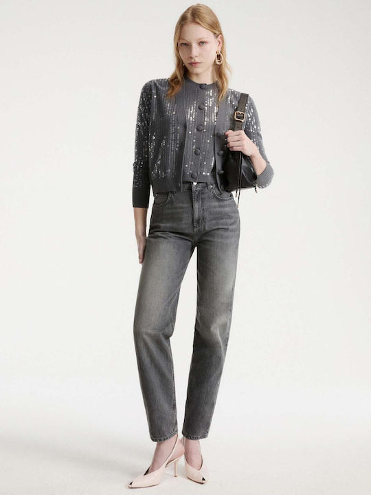 Women's Knitted Cardigan with Buttons Grey