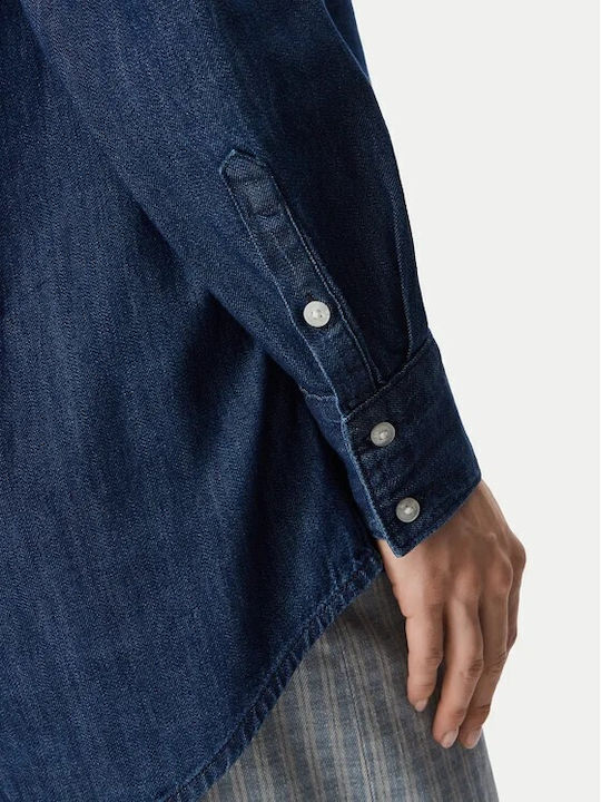 Langärmeliges Damen Denim Hemd Blau