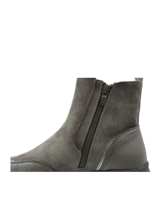 Suede Women's Chelsea Ankle Boots Khaki
