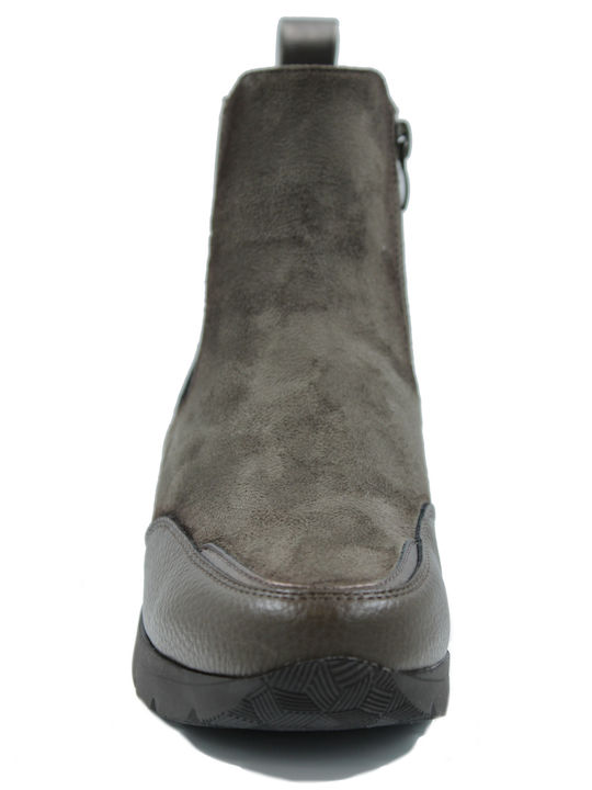 Suede Women's Chelsea Ankle Boots Khaki