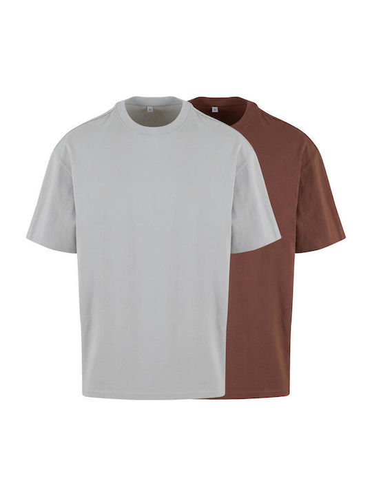 Oversized Jersey T-shirt 2er Pack Lightasphalt+Schokoladenbraun