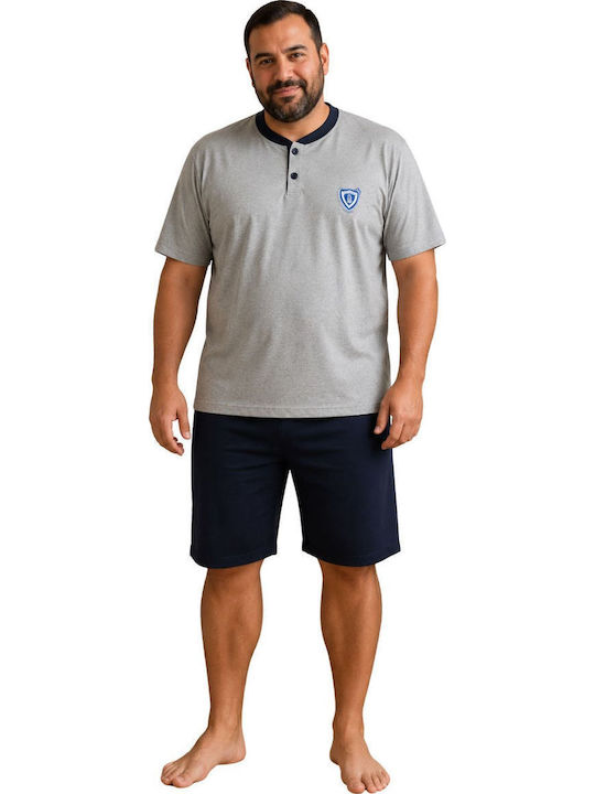 Rimoli Plus Size Summer Men's Cotton Pyjamas Grey