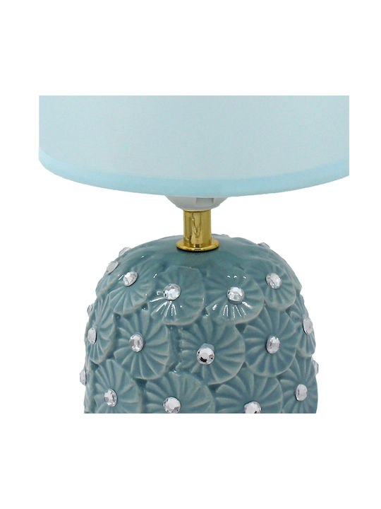 Keskor Ceramic Vintage Table Lamp for E27 Socket with Turquoise Shade and Base