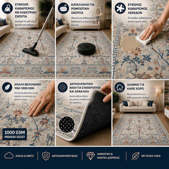 Non-Slip Rug 120x180cm Grey