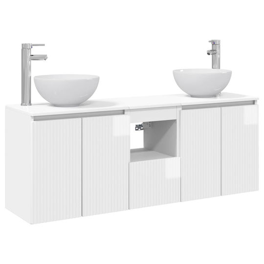 vidaXL 3405621 Πάγκος με Νιπτήρα Μ49.5xΒ35xΥ63cm Λευκό