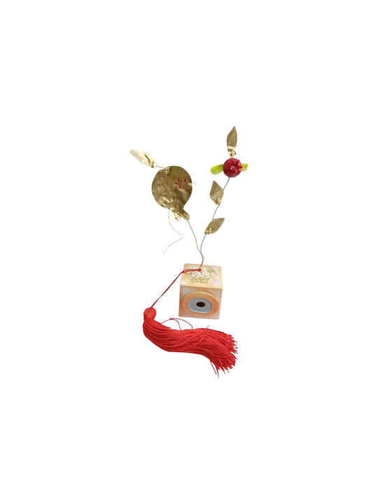 Kalliopi Silver Tabletop New Year's Lucky Charm Bronze Pomegranate Made of Metal 2027 5x5cm