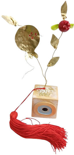 Kalliopi Silver Tabletop New Year's Lucky Charm Bronze Pomegranate Made of Metal 2027 5x5cm