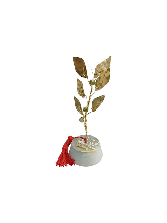 Kalliopi Silver Tabletop New Year's Lucky Charm Green Stone 2027 5x5cm