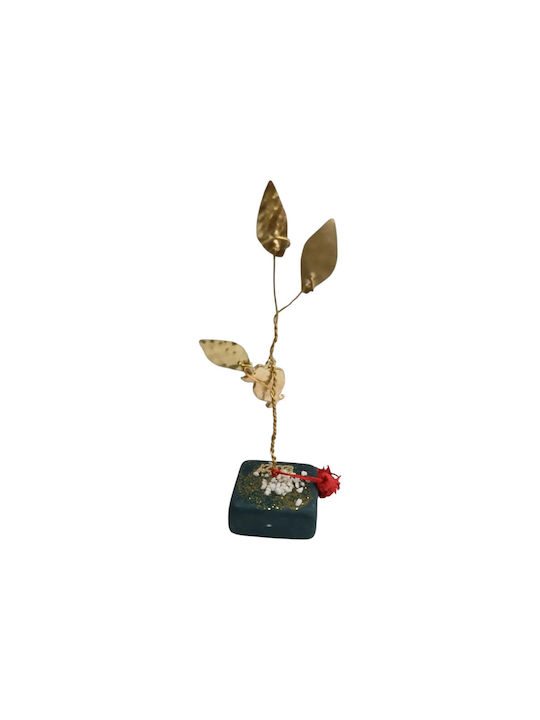 Kalliopi Silver Tabletop New Year's Lucky Charm Green Pomegranate Made of Stone 2027 5x5cm