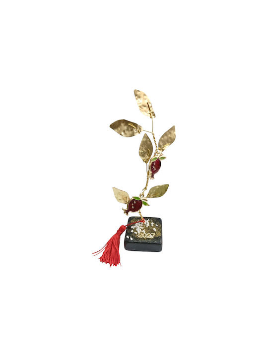 Kalliopi Silver Tabletop New Year's Lucky Charm Pomegranate Bronze Made of Stone 2027 5x5cm