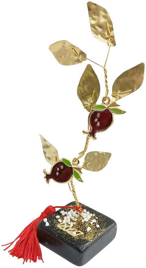 Kalliopi Silver Tabletop New Year's Lucky Charm Pomegranate Bronze Made of Stone 2027 5x5cm