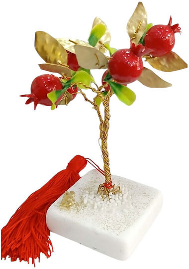 Kalliopi Silver Tabletop New Year's Lucky Charm Pomegranate Bronze Stone 2027 7x7cm