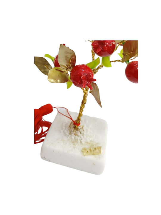 Kalliopi Silver Tabletop New Year's Lucky Charm Pomegranate Bronze Stone 2027 7x7cm
