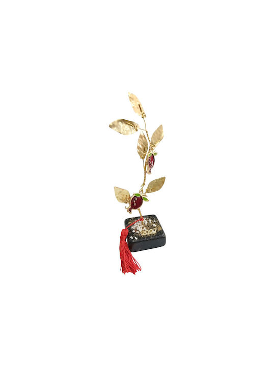 Kalliopi Silver Tabletop New Year's Lucky Charm Pomegranate Bronze Made of Stone 2027 5x5cm