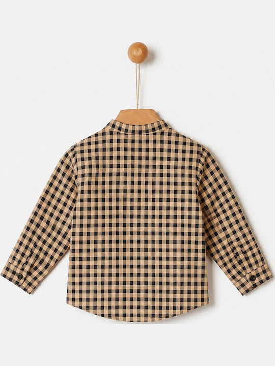 Детска Каре Риза Къс Ръкав Черна - Бежова Beige-black