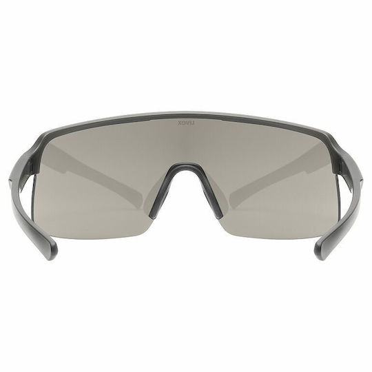 Uvex Cycling Glasses with Blue Frame and Dark Mirror Lenses