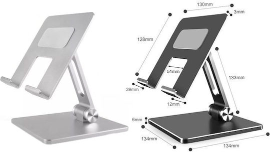 Foldable Βάση Γραφείου για Κινητό σε Ασημί χρώμα