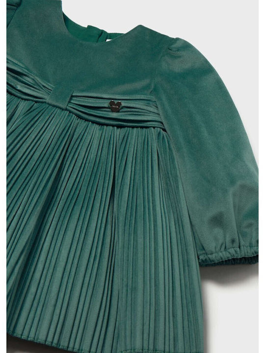 Mädchenkleid Samt Hellblau