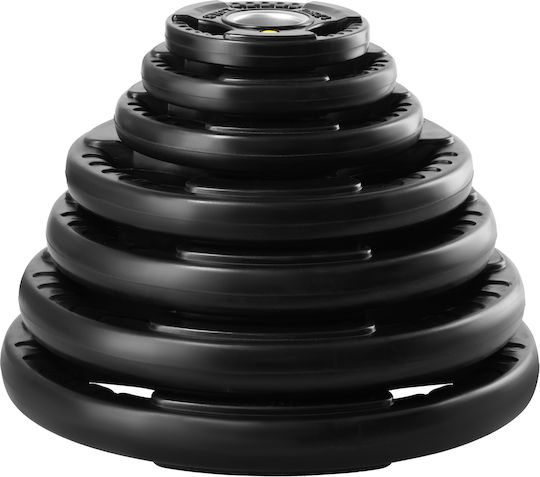 HMS Olympic Type Rubber Strength Training Plate 1 x 15kg Φ50mm With Handles