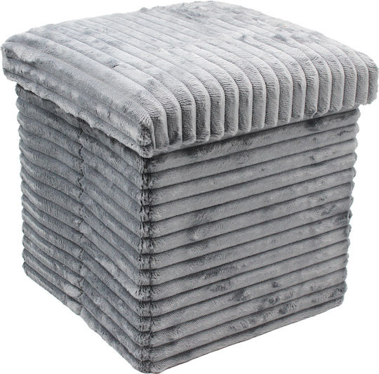 Living Room Collapsible Stool With Storage Space Grey 30x30x30cm