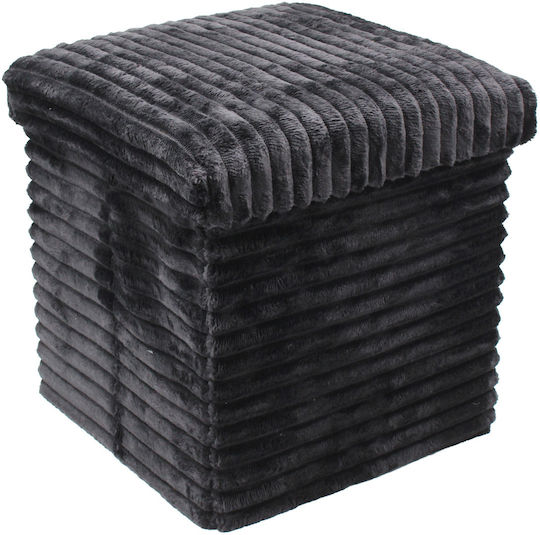 Living Room Collapsible Stool With Storage Space Black 30x30x30cm