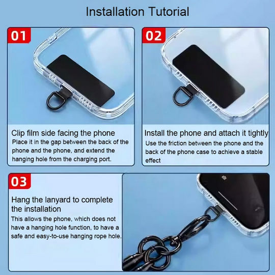 Metal Mobile Phone Lanyard Ring Fixing Gasket Silver