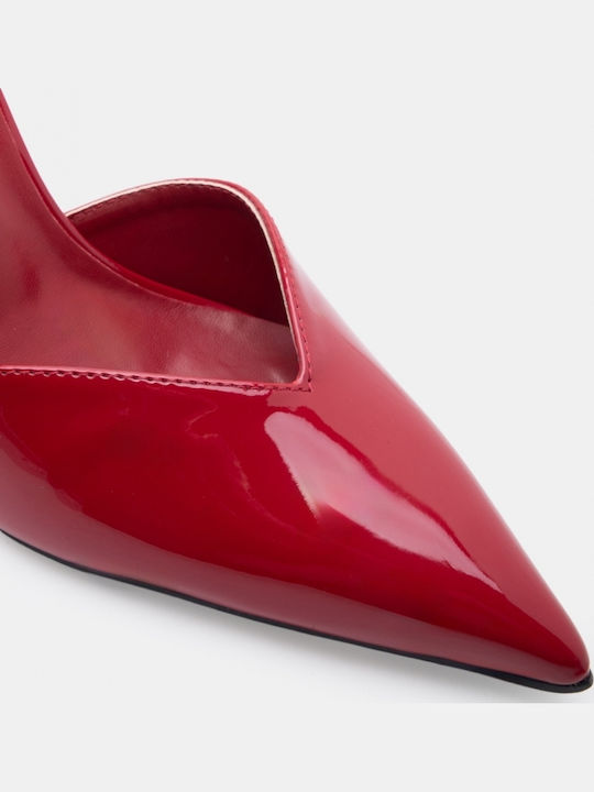 Spitze Zehen Pumps mit Riemen & Roter Absatzhöhe