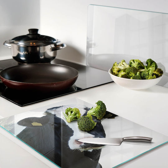 Tulup Set Schneidebretter Glas Weiß 52x40cm 2 Stück