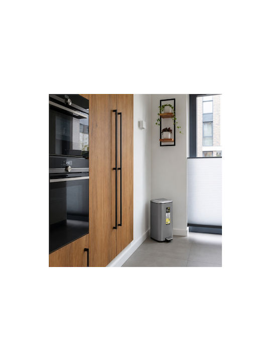 Eko Metallic Waste Bin Push Grey 20lt