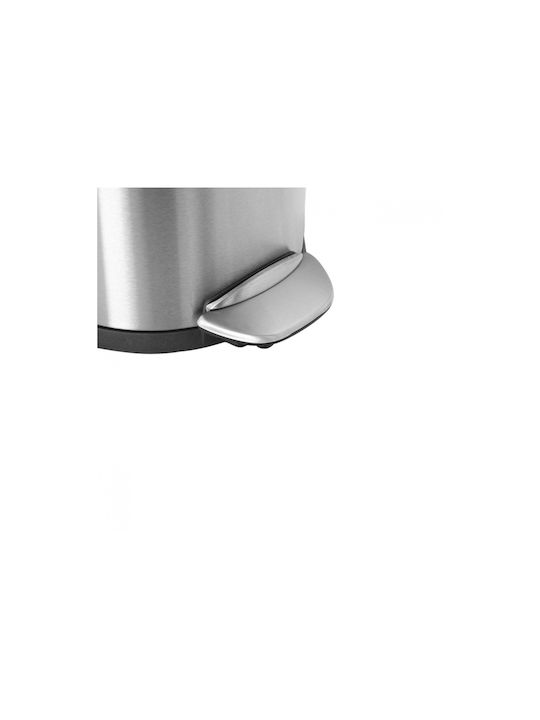 Eko Metallic Push Silver Waste Bin 20lt