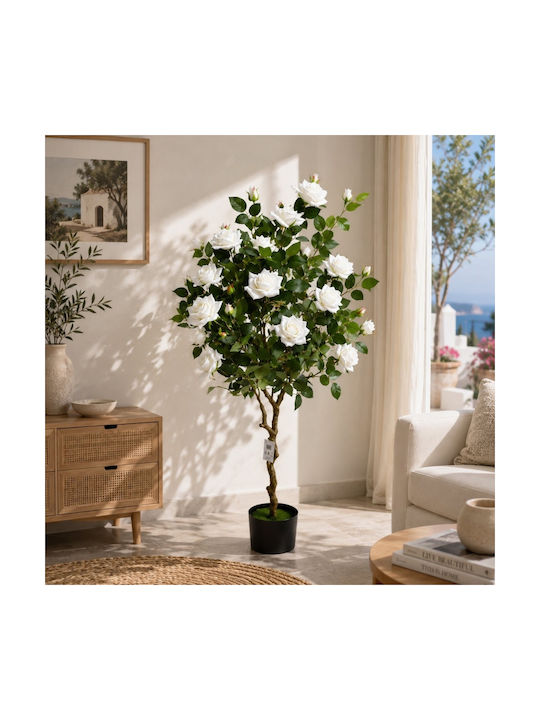 Copac Artificial Trandafir Alb Ghiveci 135cm 88326-1