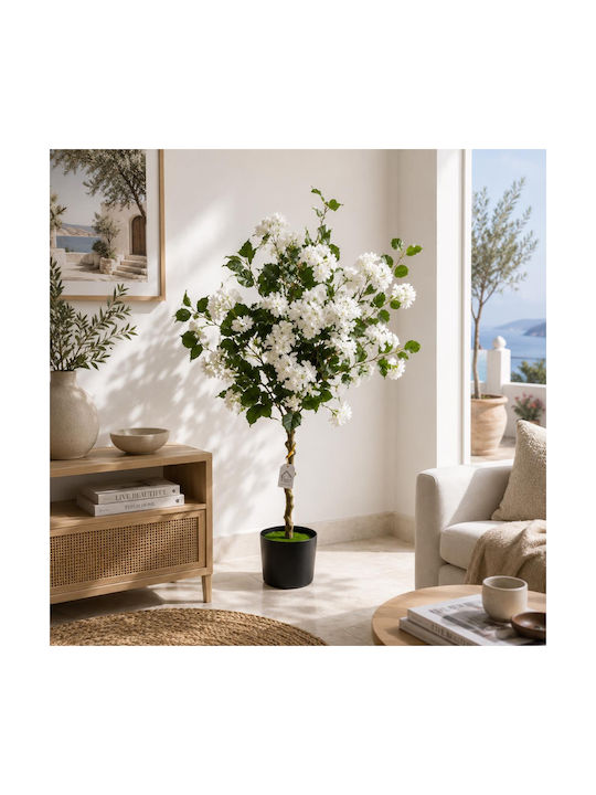 Hortensia Artificială Albă Plantă În Ghiveci 140cm 88325-1