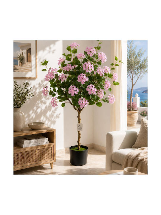 Hortensia Roz Artificială Plantă În Ghiveci 140cm 88325-2