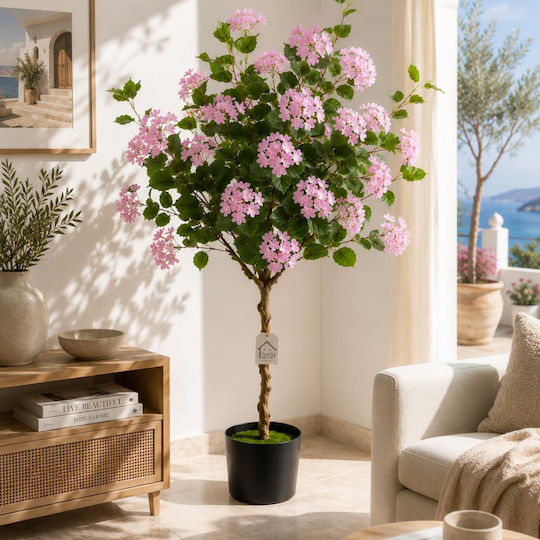Hortensia Roz Artificială Plantă În Ghiveci 140cm 88325-2