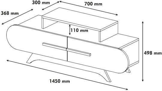 TV-Ständer Rase Karydia M145xP36.8xH49.8cm