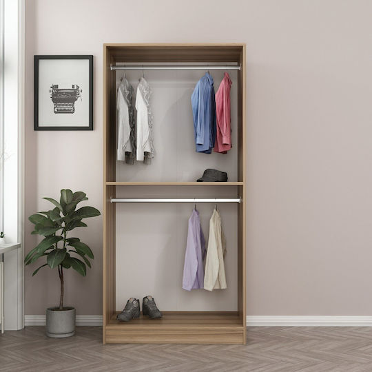 Doppeltür Kleiderschrank Gold Eiche/dunkel Grau 90x52x210cm