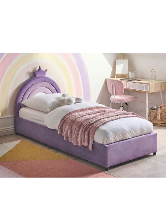 Berwyn 3314 Kids Bed Semi Double with Storage Space Purple for Mattress 200x90cm