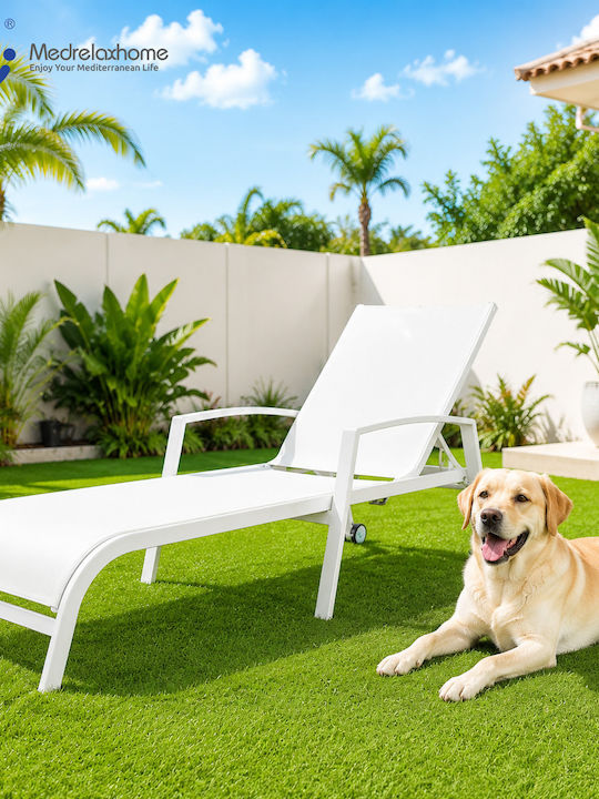 White Deckchair 194x71.5x83cm White Deckchair 194x71.5x83cm