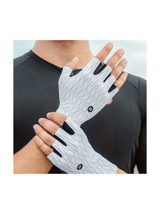 Rockbros Half Finger Cycling Gloves Adults White