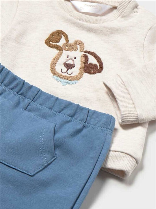 Kids Sweatpants Set Ecru 4 Pieces